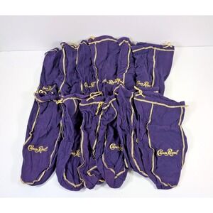 Crown Royal Drawstring Empty Bags Purple Gold Lot Of 12 - 13 Inch Long Bags